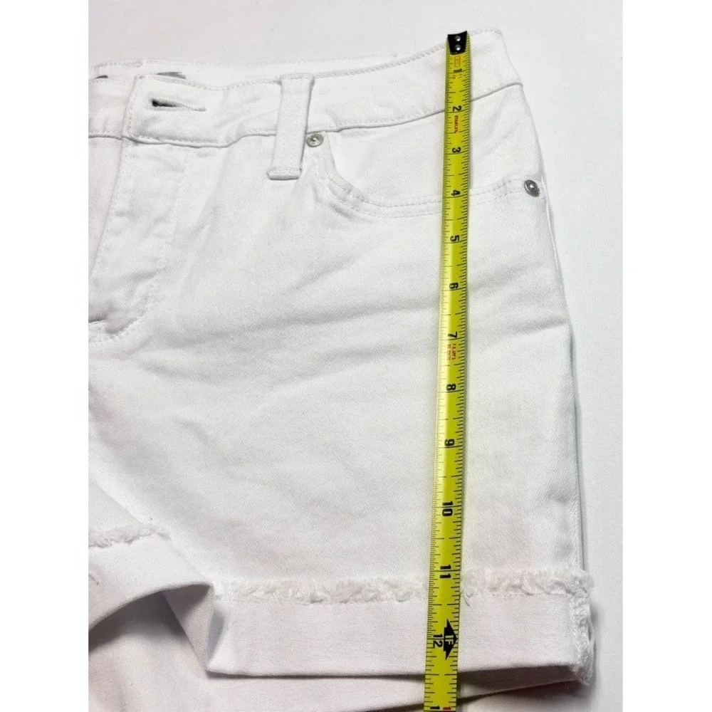 Seven7 White Denim‎ Weekend Shorts Raw Hem Coastal Summer Womens Size 8